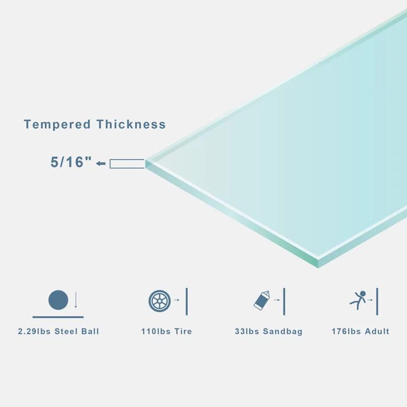 Frameless Single Sliding Shower Door, 5/16" (8Mm) Clear Tempered Glass With Explosion-Proof Film, Brushed Nickel Finish, Stainless Steel Hardware