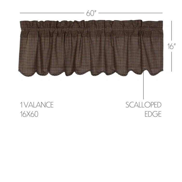 VHC Brands Kettle Grove Plaid Cotton Scalloped Window Valance in
