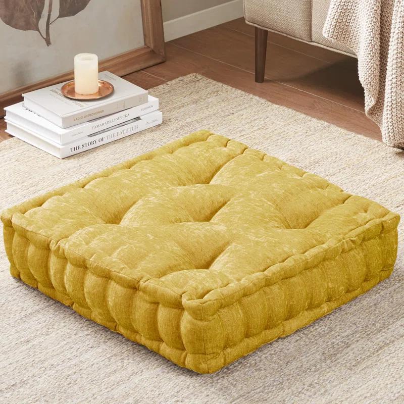 Intelligent Design Azza Poly Chenille Square Floor Pillow Cushion