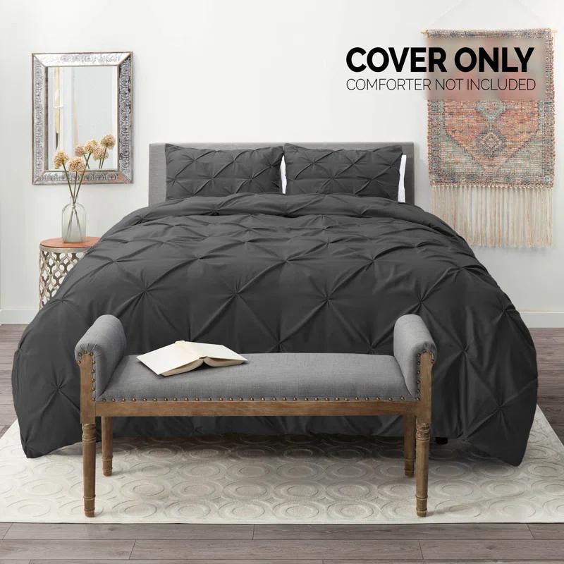 Nestl Double Brushed Pleated Duvet Cover Set