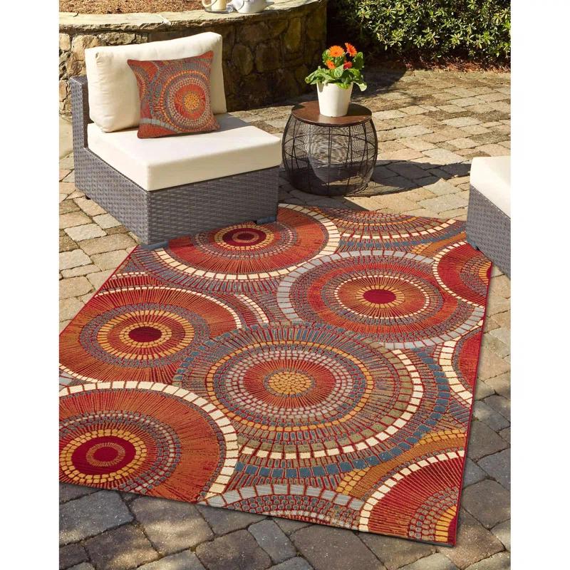 Marina Circles Indoor/Outdoor Pillow 18" X 18"