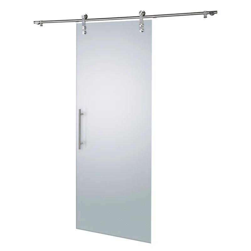 Renin 37'' x 84'' Hollow Glass with Installation Hardware Kit Barn Door