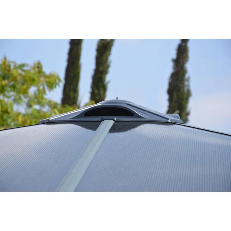 Canopia Palram - Canopia Palermo 10' X 10' Aluminum Hardtop Gazebo With Polycarbonate Roof Panels Durable Outdoor Patio Shelter Gray/Bronze