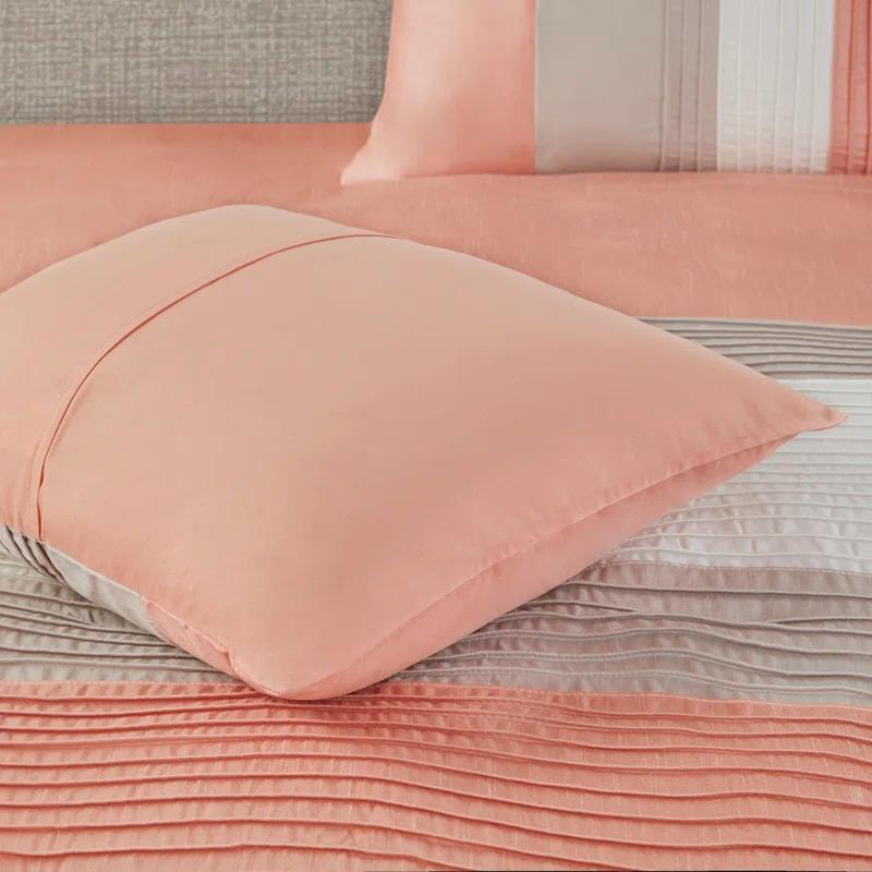 Madison Park Amherst 7 Piece Striped and Pleated Comforter Set