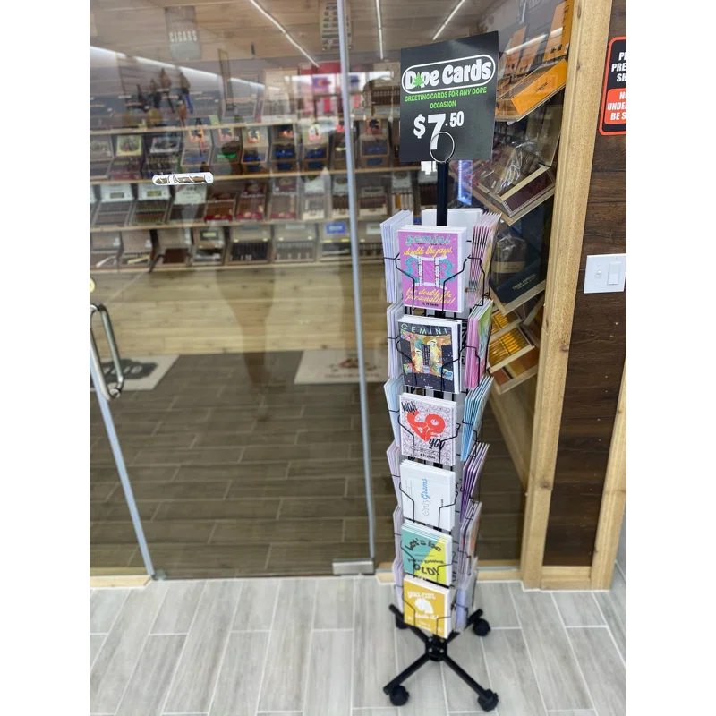 Greeting Card Rack 24-Pocket 6" Wide Pocket (Fits 5x7" Cards with Envelop) CD DVD Metal Display