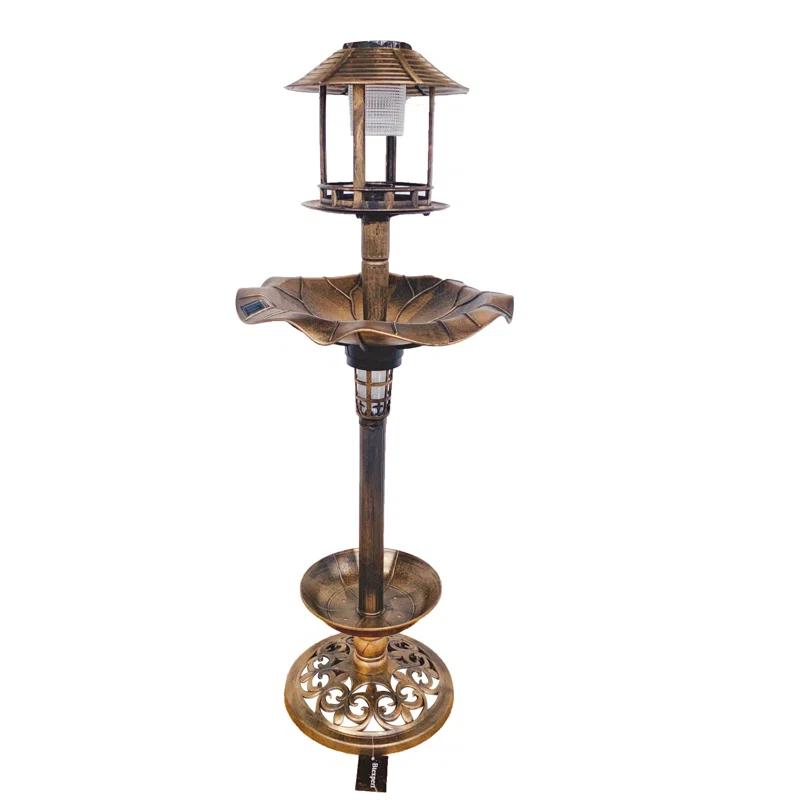 Bloomsbury Market Aaliyana Solar Lighted Birdbath & Reviews | Wayfair