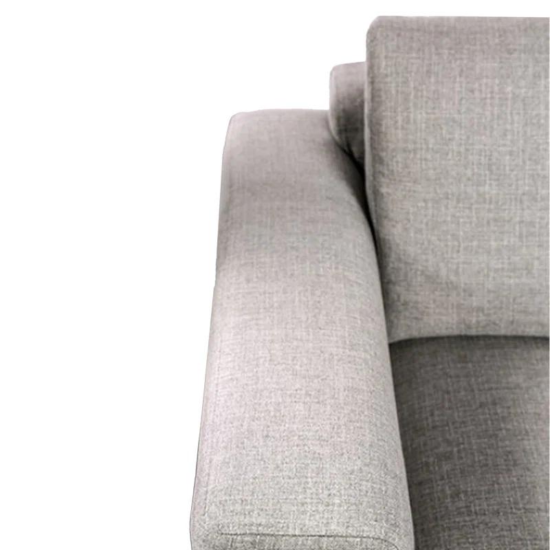 Benjara Kevin 2Pc Sofa And Loveseat, Gray Chenille, Modern Track Arms, Solid Wood