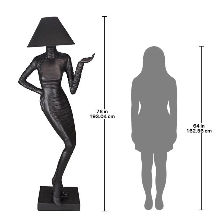 Design Toscano Mademoiselle 76'' Black Traditional Floor Lamp