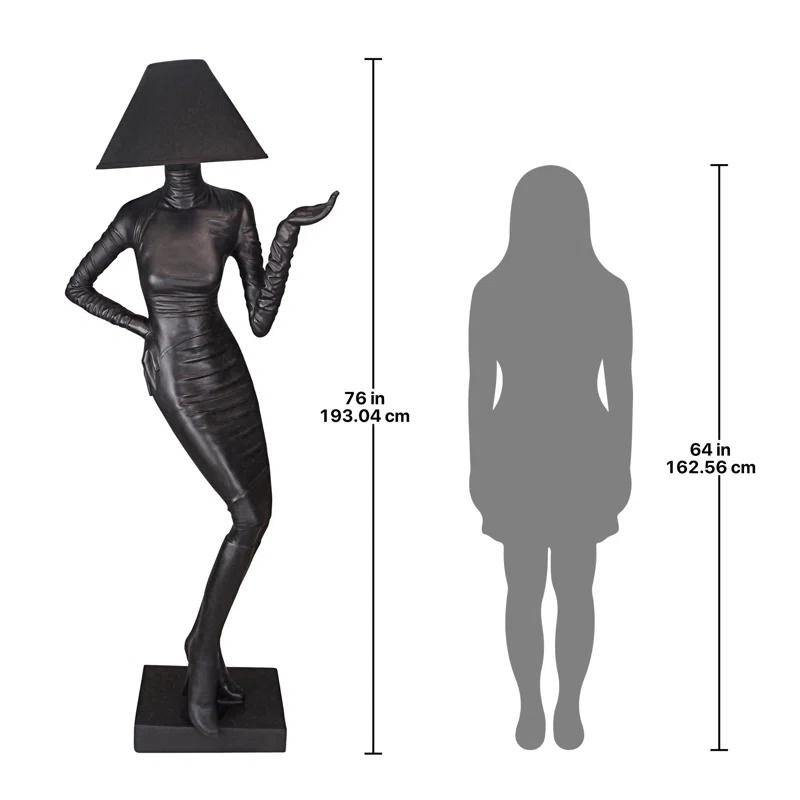 Design Toscano Mademoiselle 76'' Black Traditional Floor Lamp