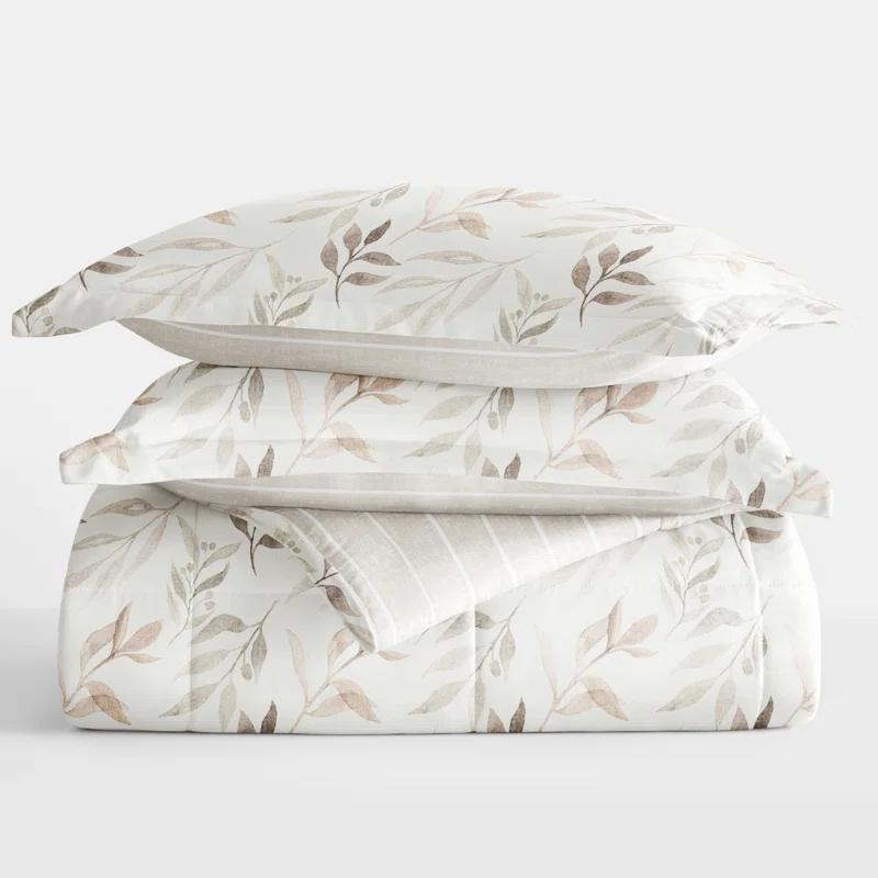Becky Cameron All Season Down-Alternative Comforter Set in Foliage Stripe