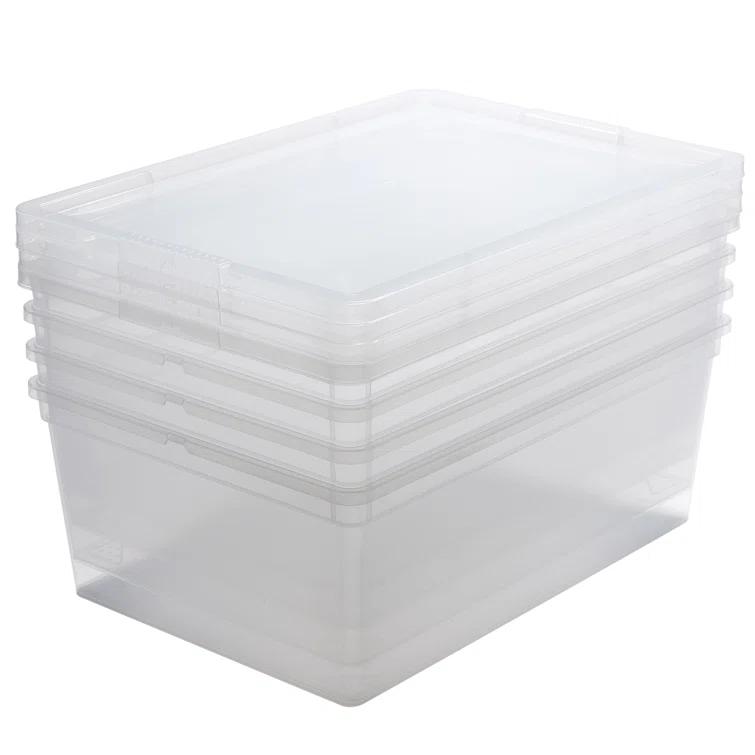 Simplify Simplify 4 Pack Stackable Storage Bins with Lids in Clear