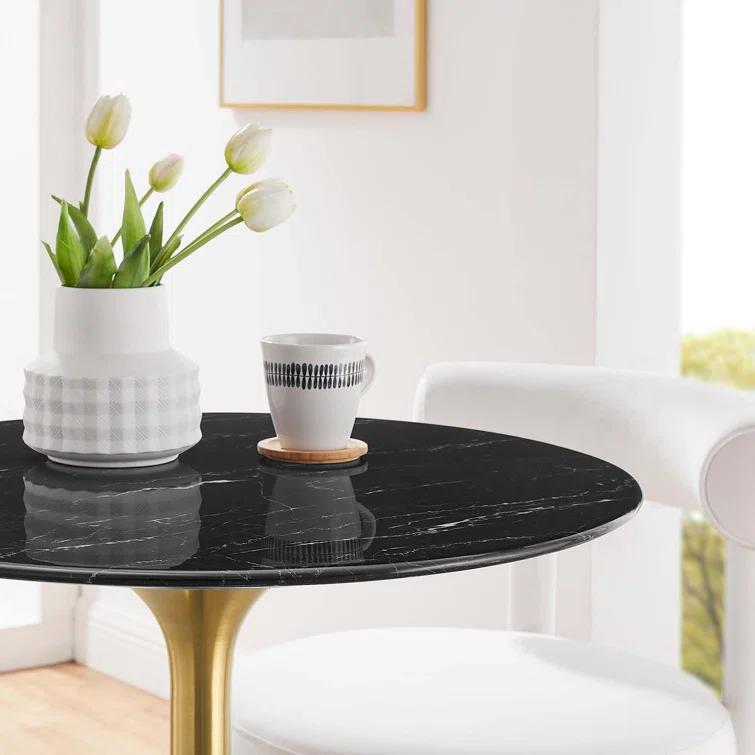 Modway Lippa Bar Table, Artificial Marble Round Top, by Modway | Wayfair