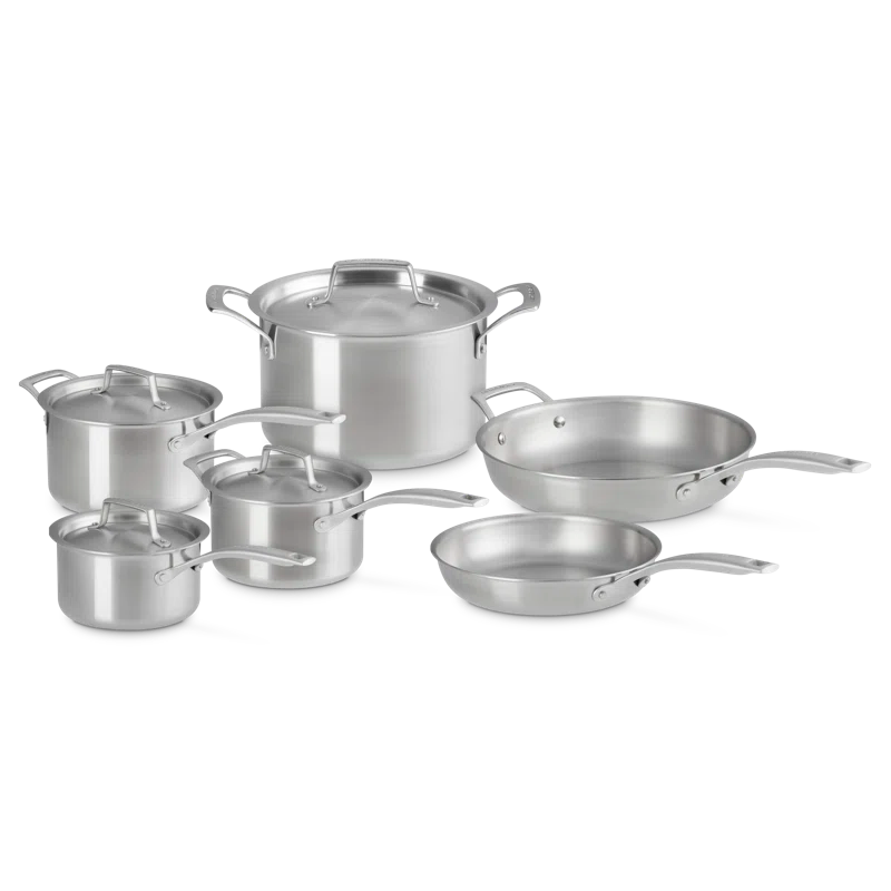 Le Creuset ® Essential Stainless Steel 10-Piece Cookware Set