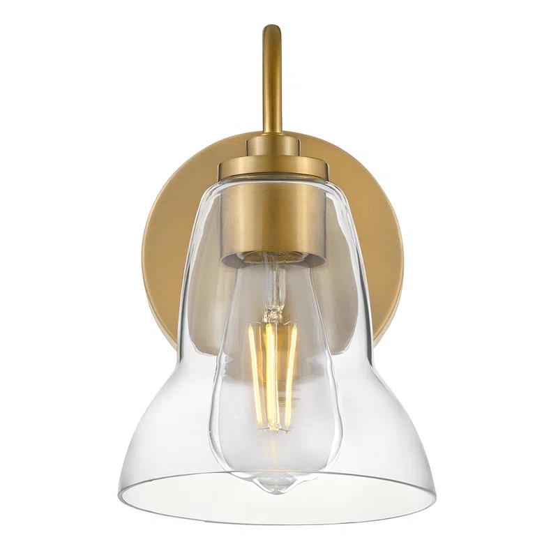 Lark Vera Single Light Bath Vanity Wall Sconce with Clear Bell-Shaped Glass | Wayfair