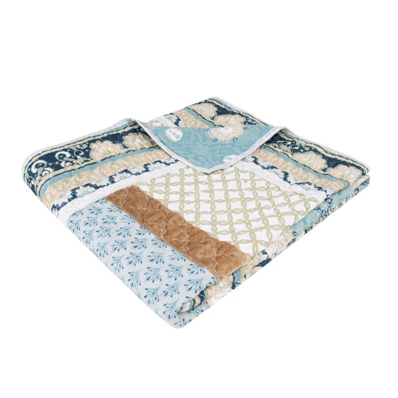 Greenland Home Fashions Thalia Embellished Reversible Quilted Cotton Throw