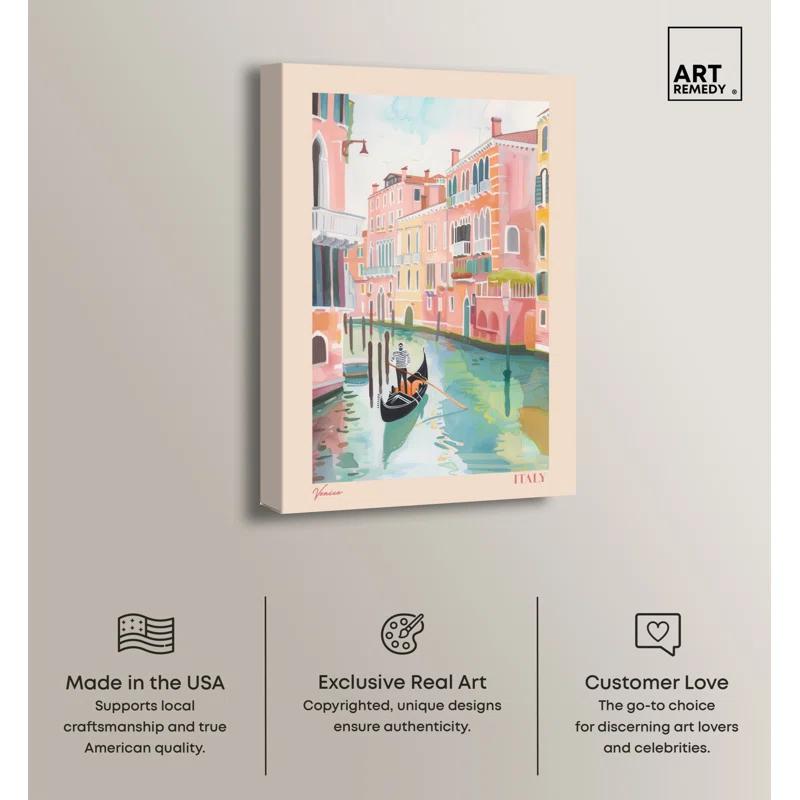 Art Remedy Soft Spring Venice Canvas Cute Travel Art by Art Remedy