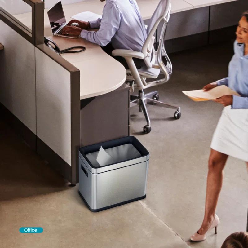 Home Zone Living Steel Open Kitchen Trash Can - 8.7 Gallons