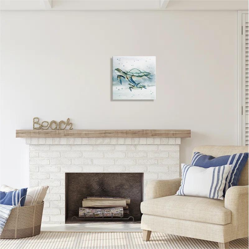 Stupell Industries " Baby Sea Turtle Bubbles " by Janet Tava