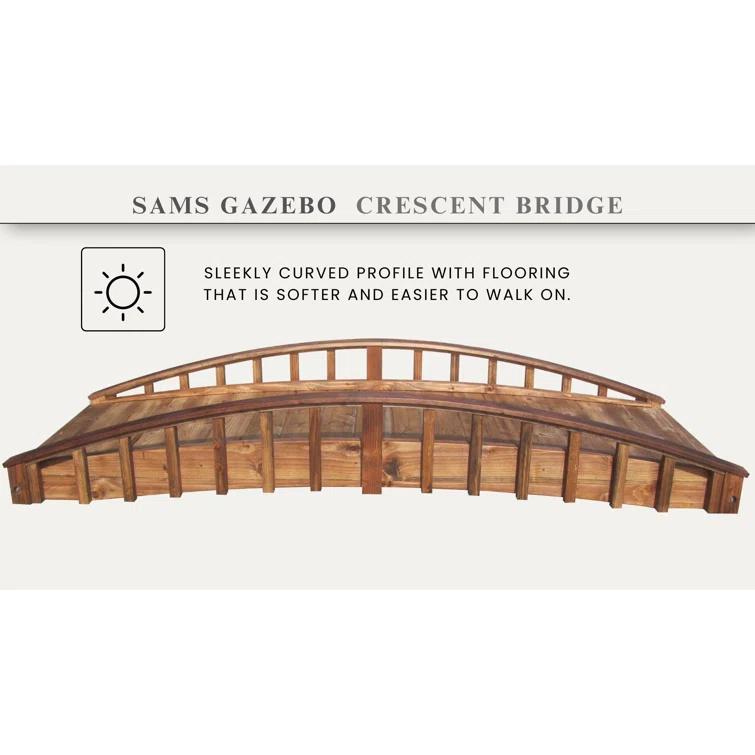 Sams Gazebos Crescent Japanese Garden Bridge 8 ft.