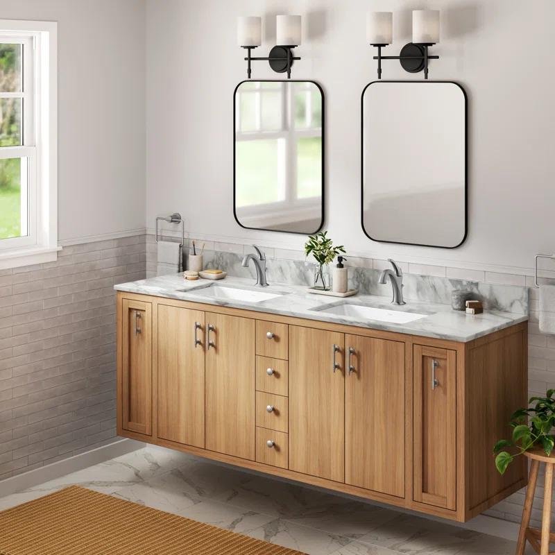 KRAUS Elavo. Rectangular Porcelain Ceramic Undermount Bathroom Sink In White With Overflow Drain, KCU-244