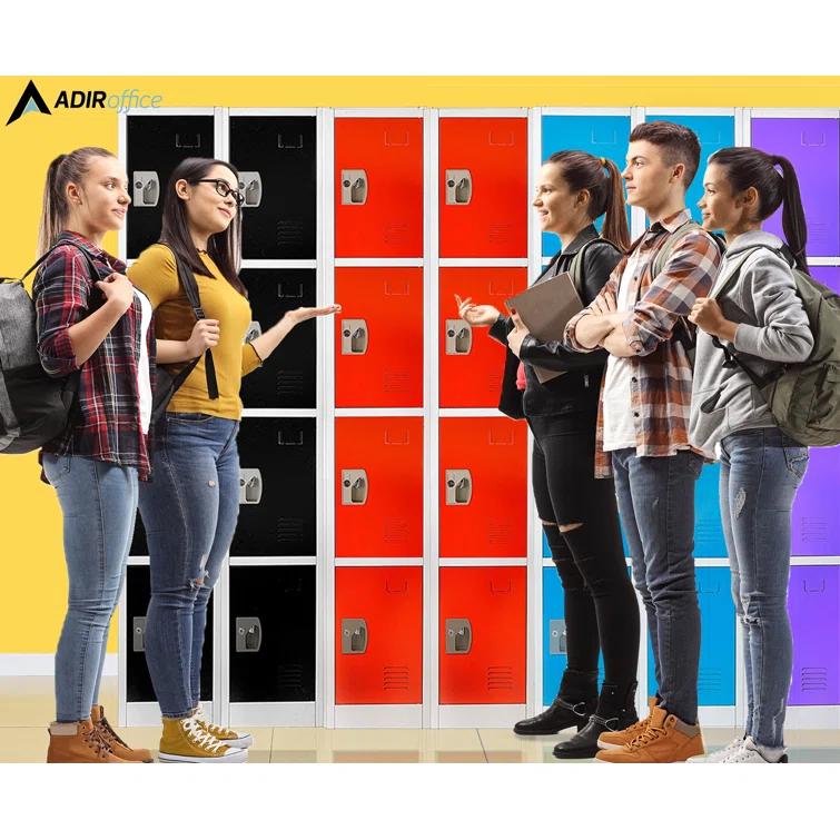 AdirOffice 12'' Wide Steel 4-Tier School and Gym Locker