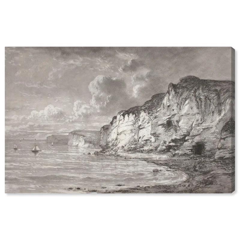 Art Remedy Cliffs along Normandy Coast Canvas Vintage Art Prints by Art Remedy