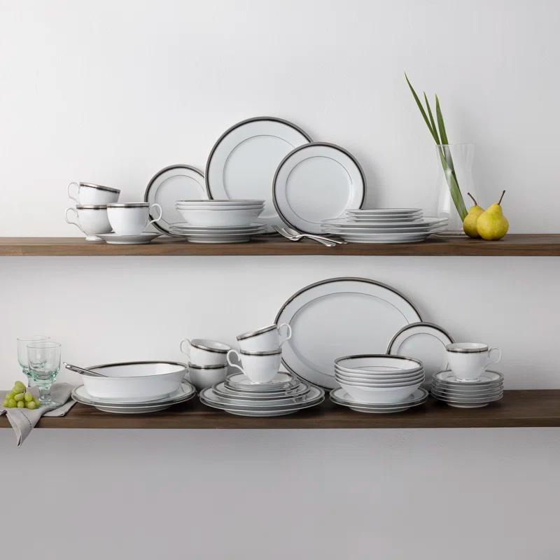 Noritake Noritake Austin Platinum 50-Piece Dinnerware Set, Service for 8