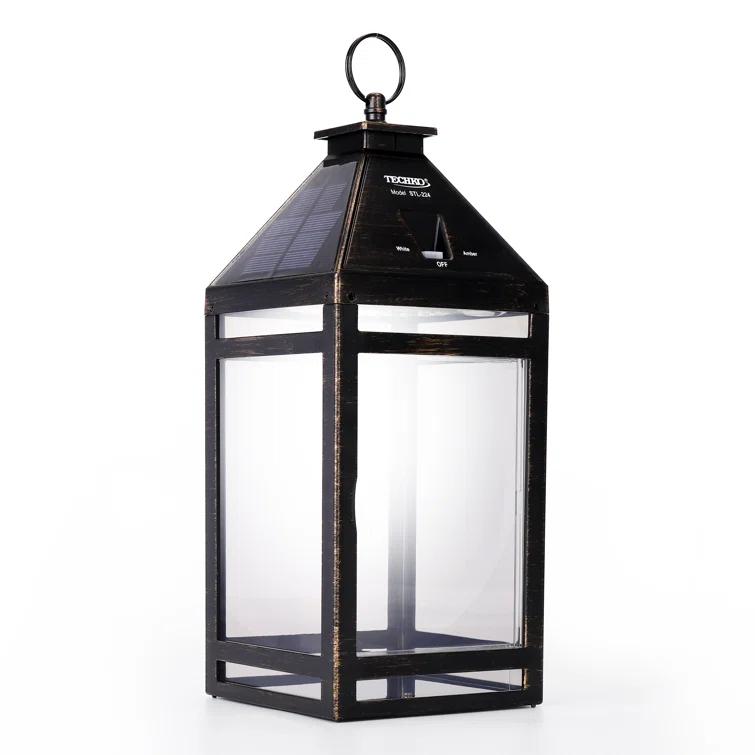 Techko 12.88 Outdoor Vintage Solar LED Lantern with Auto Dawn-to-Dusk Sensor