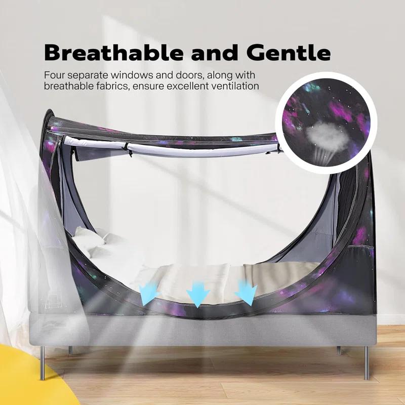 Polyester Pop-Up Privacy Bed Canopy Twin Size