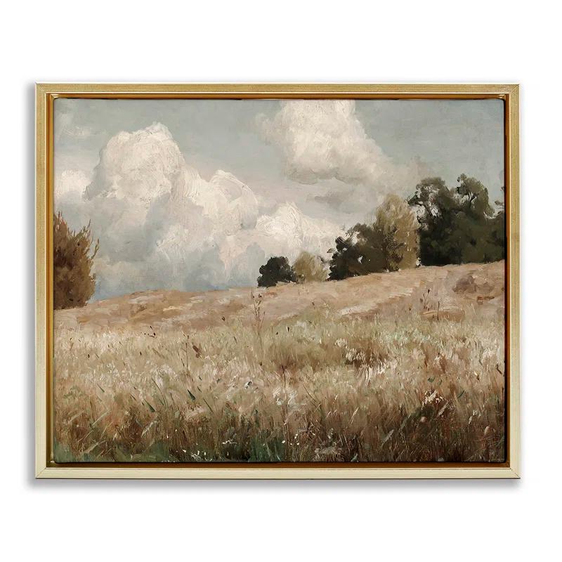 " Classic Nature Field Landscape " by Lettered And Lined Painting Print
