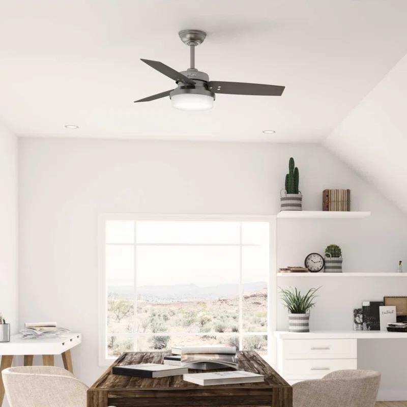 Hunter Fan 44" Sentinel 3 - Blade Standard Ceiling Fan with Remote Control and Light Kit Included