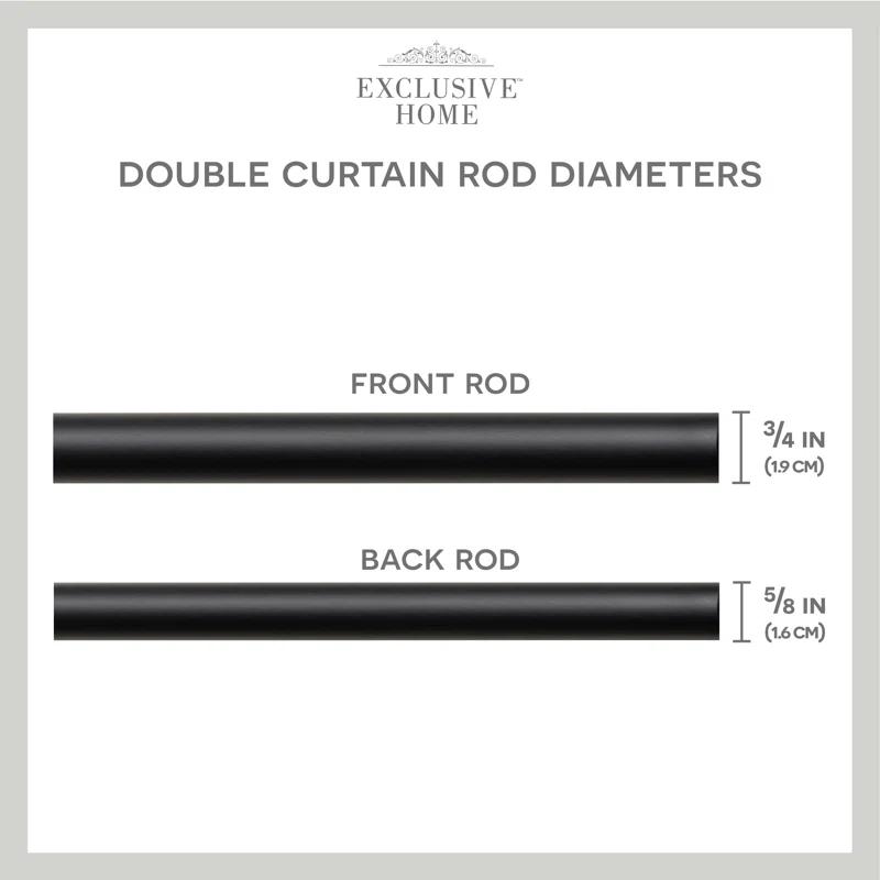 Ogee Double Window Curtain Rod and Finial Set