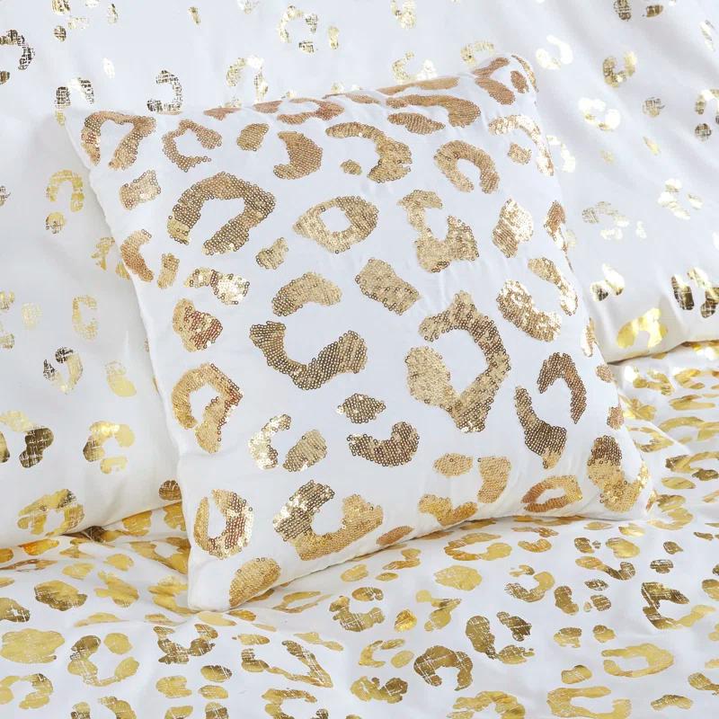 Lillie Metallic Animal Print Comforter Set