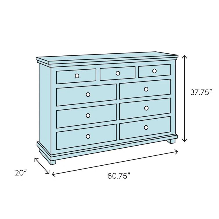 Mercer41 Pfaff 60.75'' W 7 - Drawer Dresser