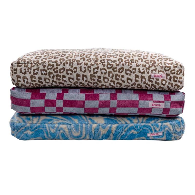 The Licker Store Mabel Designer Modern Ultra Soft Reversible Plush Rectangular Pet Bed with Washable Cover