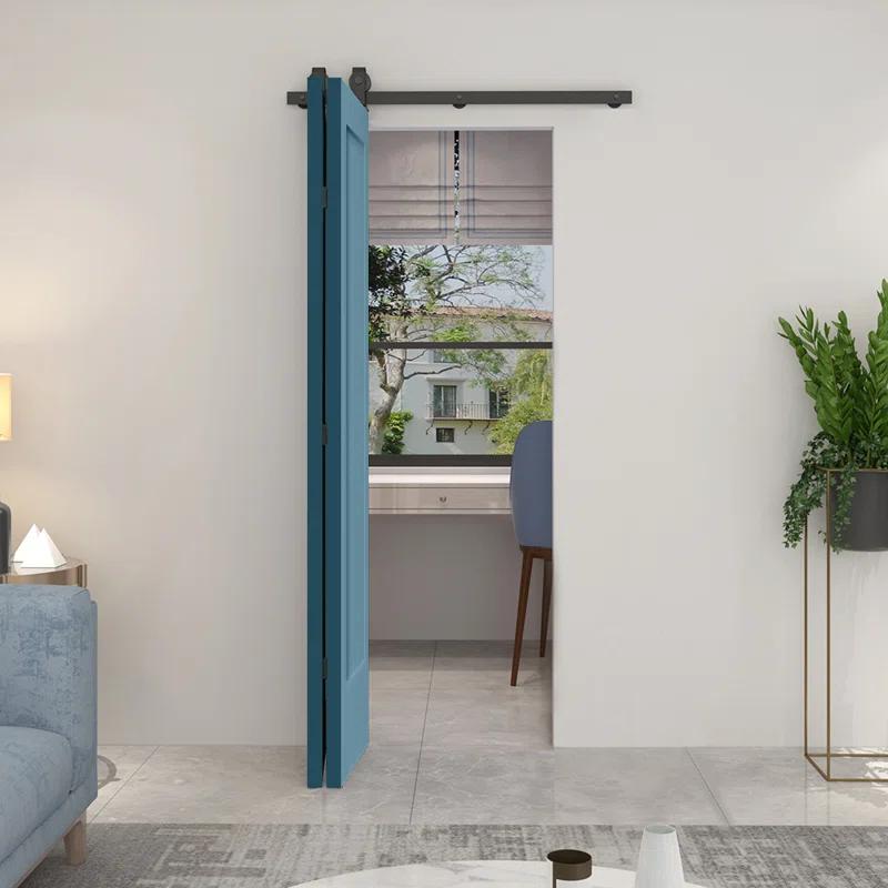 Calhome Paneled MDF Composite Bifold Barn Door with Installation Hardware Kit