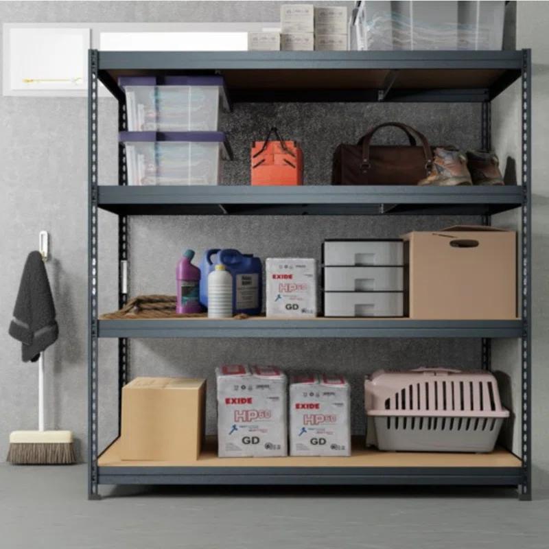 AR SHELVING AR Shelving Heavy Duty 4-Tier Powder-Coated Steel Garage Storage Shelving Unit in Matte Dark Gray, HDF Racks (59.4 in. W x 71 in. H x 24 in. D)