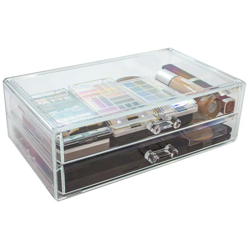Sorbus Sorbus Stackable Clear Acrylic Makeup, Cosmetics, and Jewelry 2-Drawers Organizer