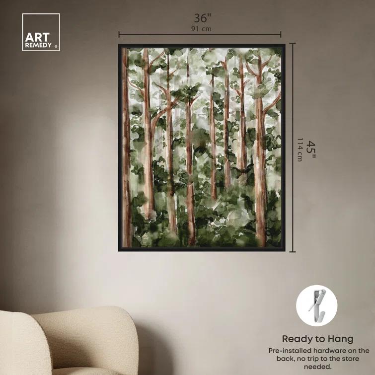 Art Remedy Art Remedy Wildy Forest Framed Landscape Watercolor Style 56937