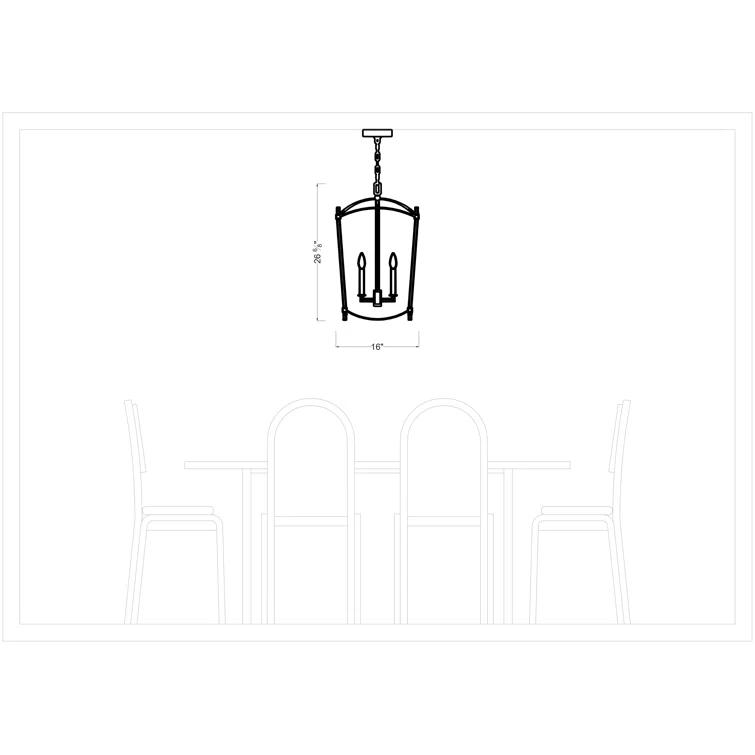 Olive 4 Light Metal Dimmable Lantern Chandelier