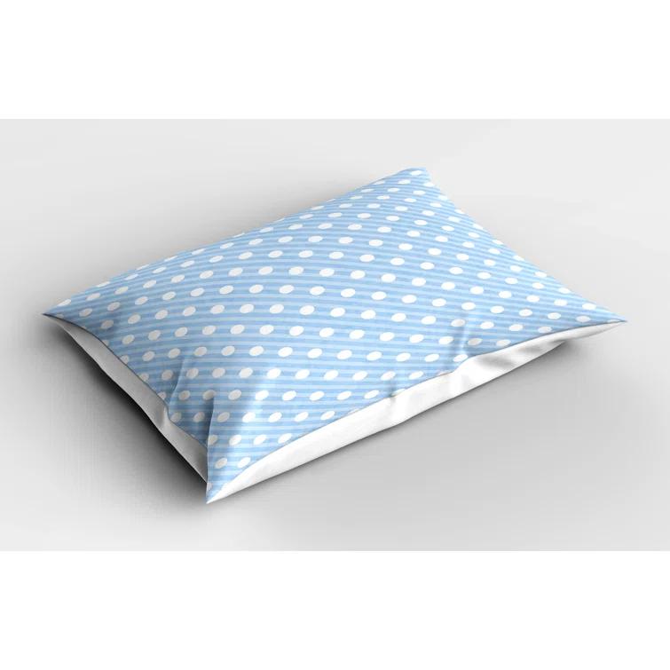 Ambesonne Ambesonne White Pillow Sham 2 Pack Retro Nostalgic Polka Dot Pale Blue