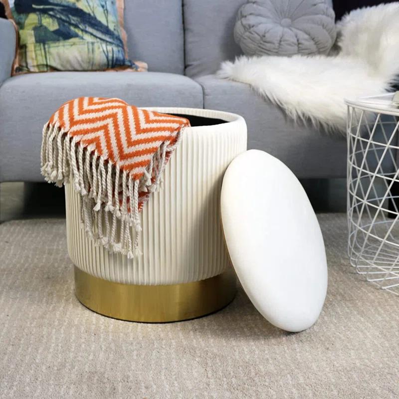 Ernesha Velvet Ottoman