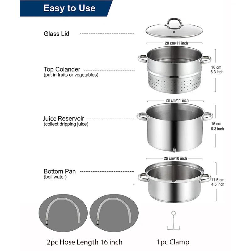 Cooks Standard Cooks Standard Canning Juice Steamer Extractor Fruit Vegetables, 11-Quart Stainless Steel Multipots