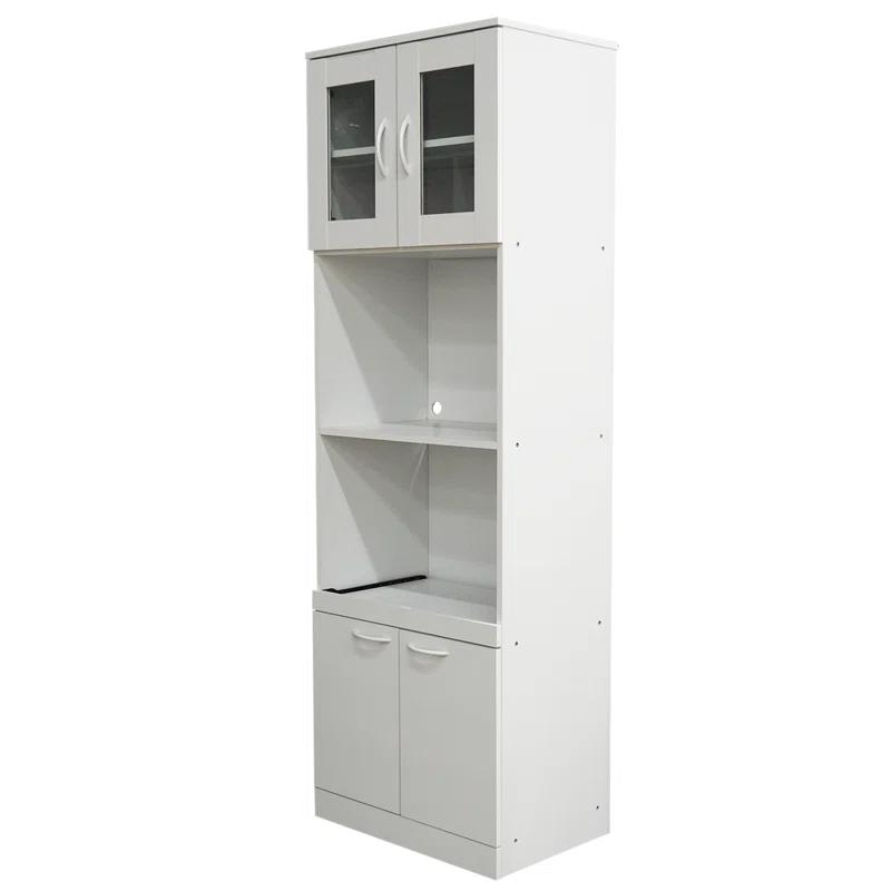 InRoom Designs Danbury Tall Kitchen Pantry, Microwave Storage Cabinet