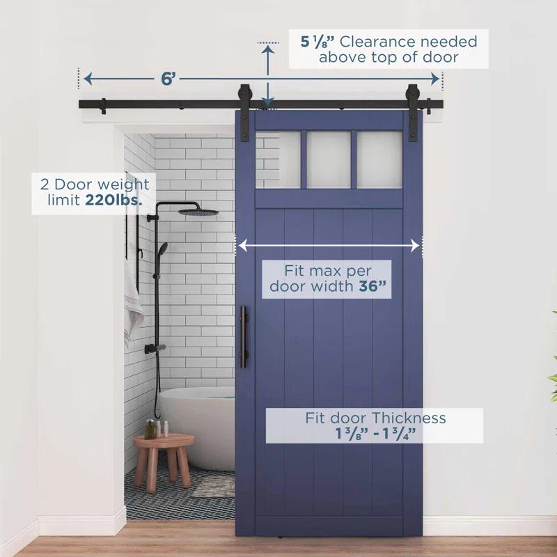 National Hardware Standard Single Barn Door Hardware Kit