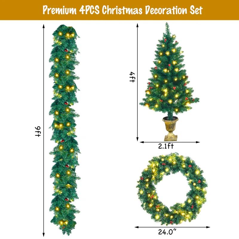 The Holiday Aisle® 4' Lighted Christmas Tree