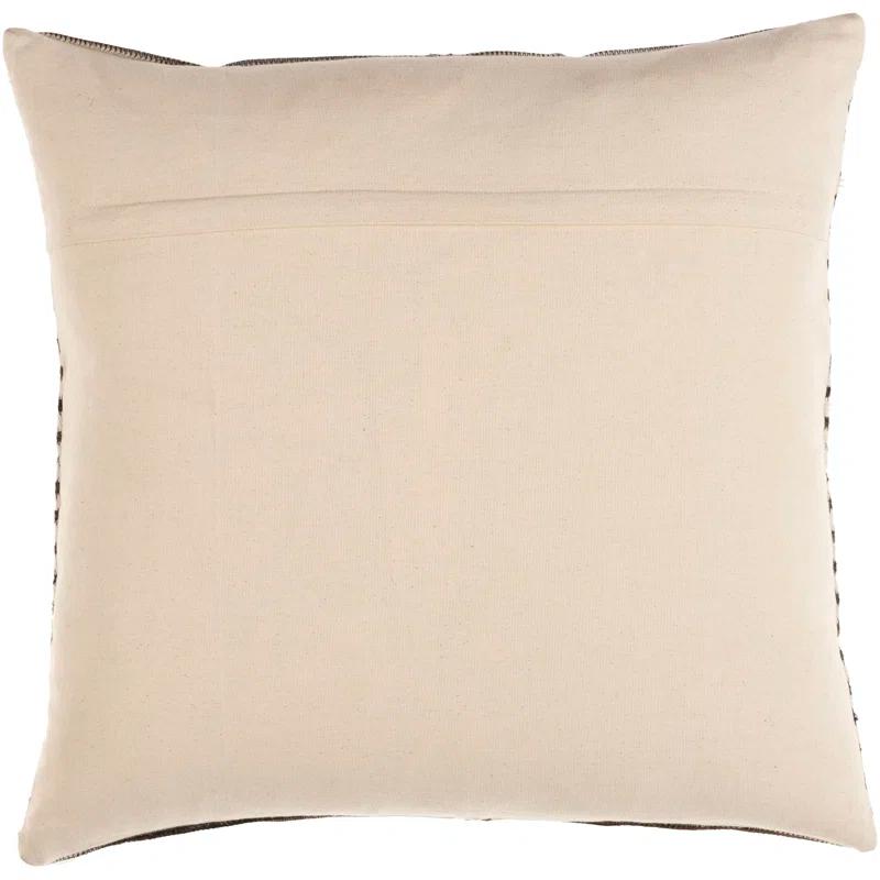 Nashville Striped Leather/Suede Reversible Pillow Cover