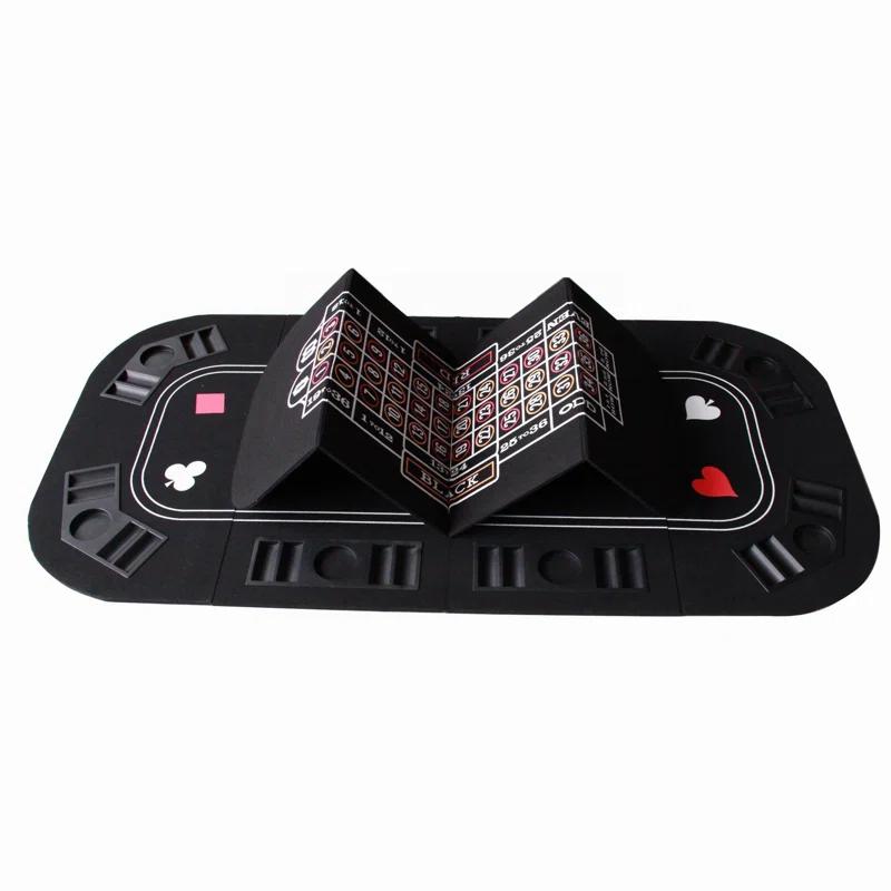 IDS Online Corp IDS Online Corp 63'' 8 - Player Black Foldable Poker Table