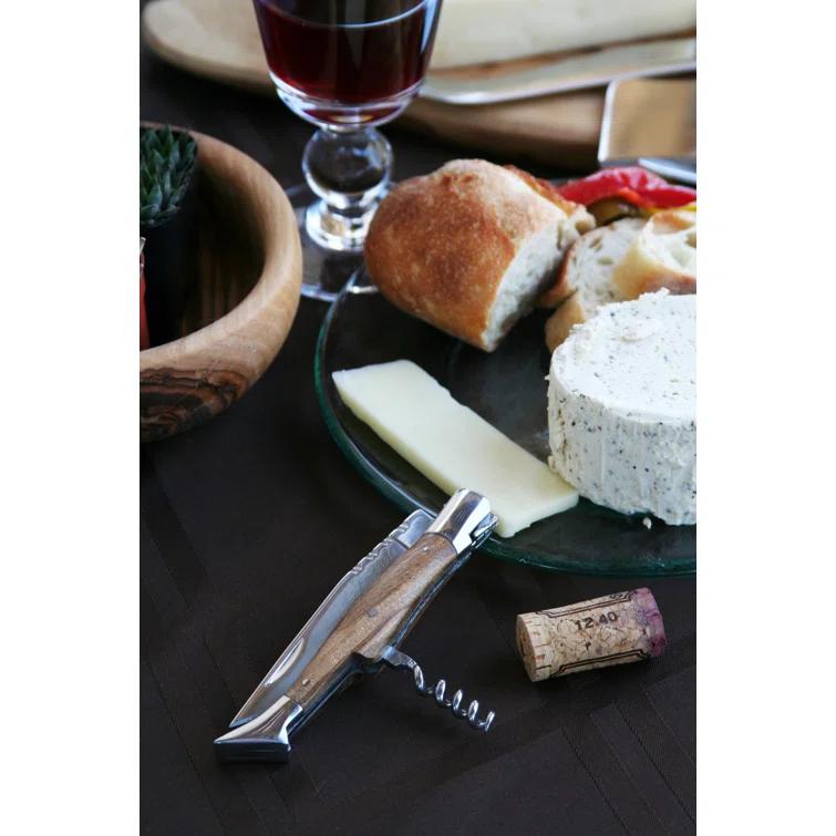 French Home French Home Laguiole Connoisseur Olive Wood Pocket Knife with Cork Screw