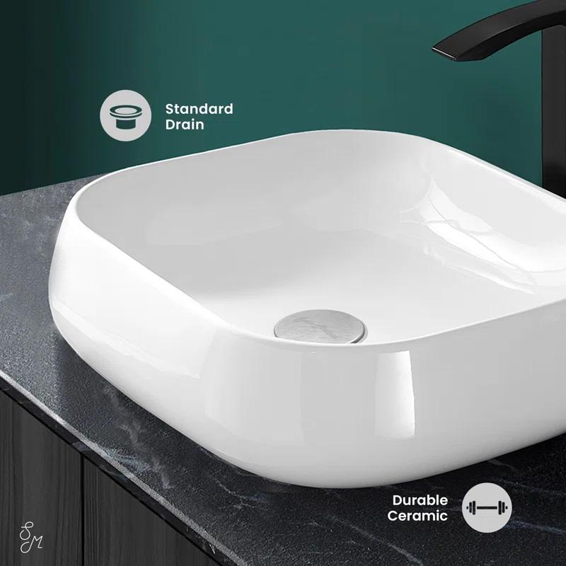 Swiss Madison SM-VS273 Château 18 Square Ceramic Vessel Sink